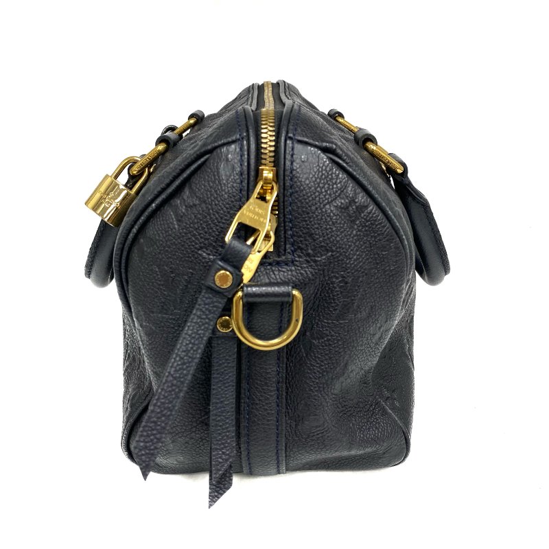 △ Louis Vuitton 路易威登 Navy Calfskin Empreinte Monogram Speedy Bandouliere 30 2 Way Bag M43501 深藍色壓紋小牛皮經典老花兩用袋 - 257026508-11