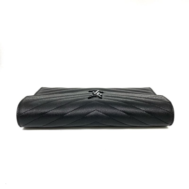 △ Saint Laurent 聖羅蘭 So Black Caviar Skin Loulou Chain Wallet On Chain 黑色粒紋小牛皮鎖鏈銀包 - 257027375-14