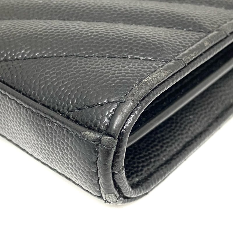 △ Saint Laurent 聖羅蘭 So Black Caviar Skin Loulou Chain Wallet On Chain 黑色粒紋小牛皮鎖鏈銀包 - 257027375-17