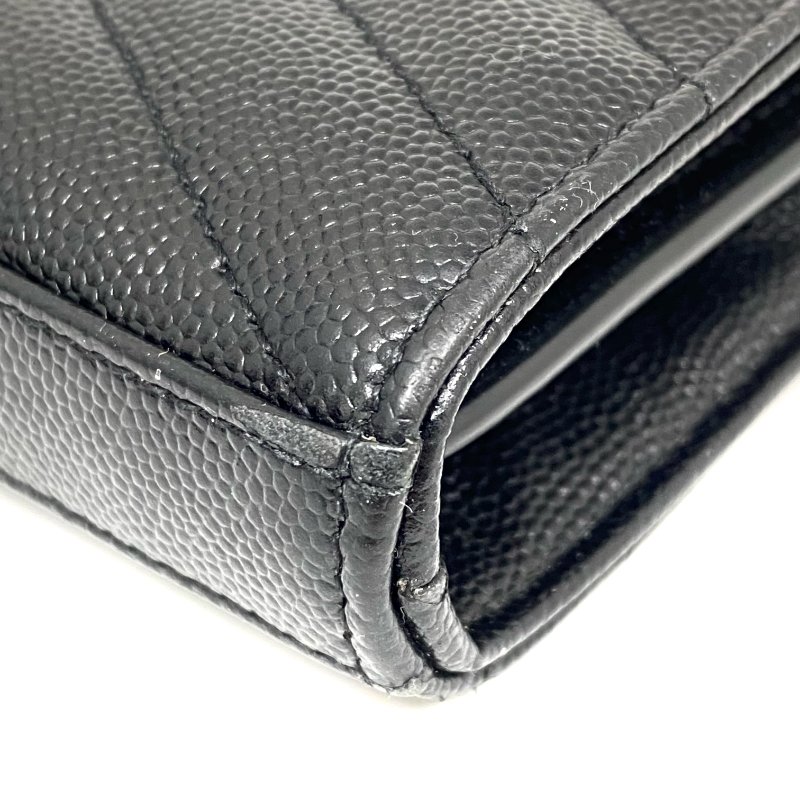 △ Saint Laurent 聖羅蘭 So Black Caviar Skin Loulou Chain Wallet On Chain 黑色粒紋小牛皮鎖鏈銀包 - 257027375-19
