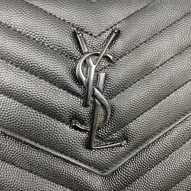 △ Saint Laurent 聖羅蘭 So Black Caviar Skin Loulou Chain Wallet On Chain 黑色粒紋小牛皮鎖鏈銀包 - 257027375-20