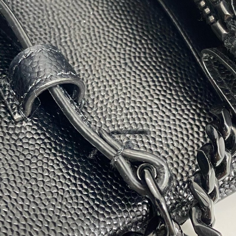 △ Saint Laurent 聖羅蘭 So Black Caviar Skin Loulou Chain Wallet On Chain 黑色粒紋小牛皮鎖鏈銀包 - 257027375-29