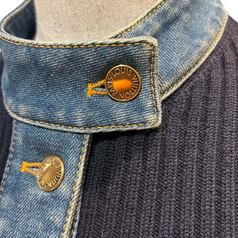 OUIS VUITTON LV 針織拼接丹寧連身裙 38號 全新未穿 修身顯瘦款-3