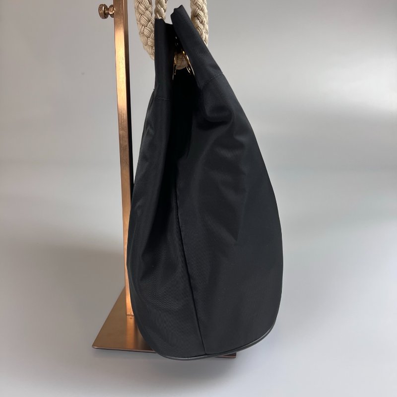 PRADA 1BE082 黑尼龍麻繩水桶包-3