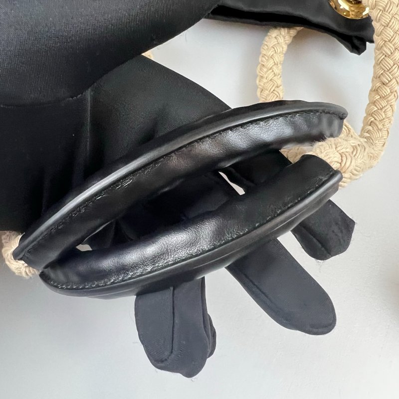 PRADA 1BE082 黑尼龍麻繩水桶包-6