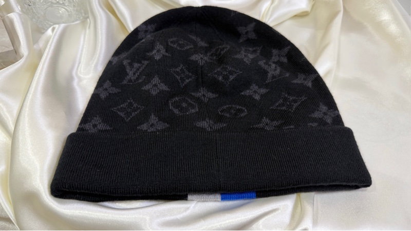 Louis Vuitton 22年M77954學院風針織帽條紋羊毛 Noir 款-3