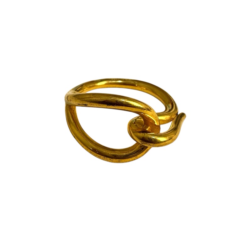 Hermes 中古金色扭結絲巾環絲巾扣-1