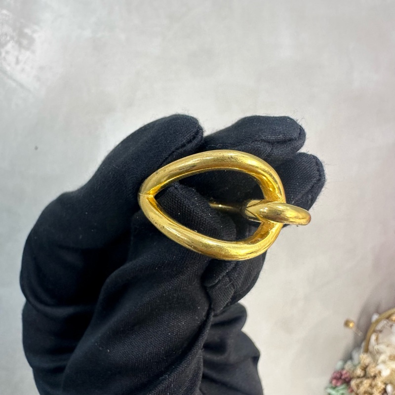 Hermes 中古金色扭結絲巾環絲巾扣-2