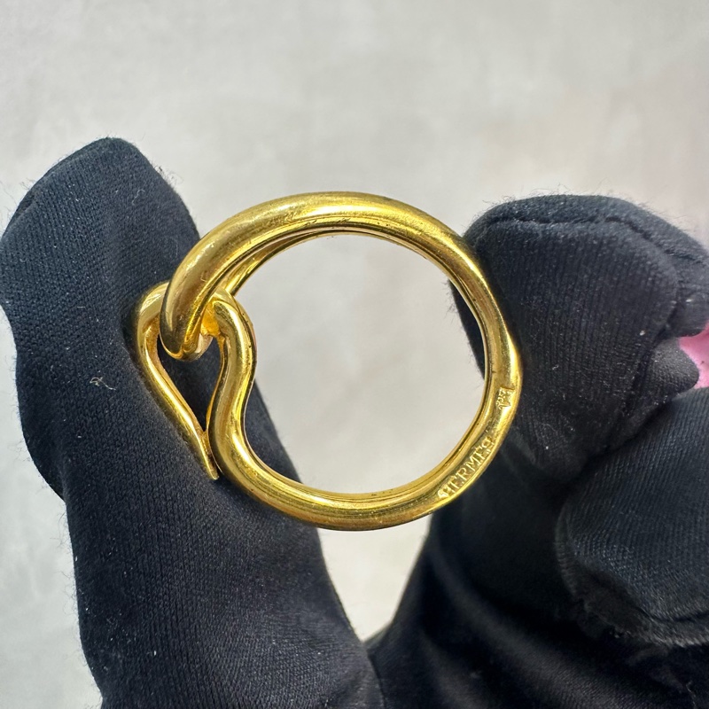 Hermes 中古金色扭結絲巾環絲巾扣-4