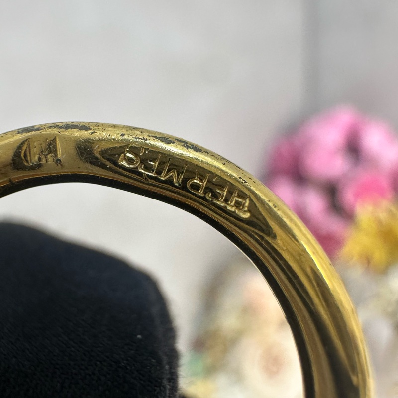 Hermes 中古金色扭結絲巾環絲巾扣-5
