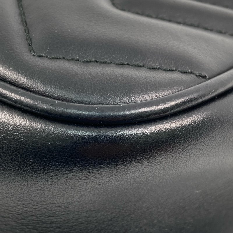 ☆ Gucci 古馳 Black Calfskin GG Marmont Chain Shoulder Bag 448065 黑色小牛皮GG鏈條肩背袋 - 257027785-13