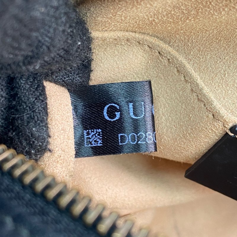 ☆ Gucci 古馳 Black Calfskin GG Marmont Chain Shoulder Bag 448065 黑色小牛皮GG鏈條肩背袋 - 257027785-23