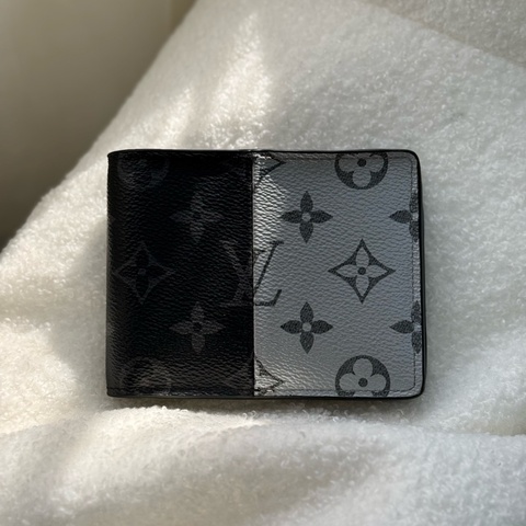 LV 18SS 走秀限量款 黑银拼接短夾