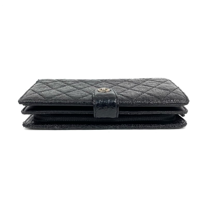☆ Chanel 香奈兒 Black Crinkled Leather Long Wallet No.17 黑色鄒紋皮革長銀包 - 257027857-4