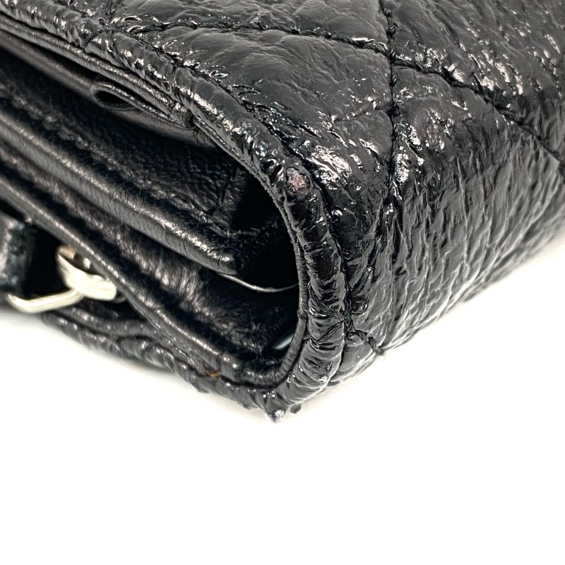 ☆ Chanel 香奈兒 Black Crinkled Leather Long Wallet No.17 黑色鄒紋皮革長銀包 - 257027857-8