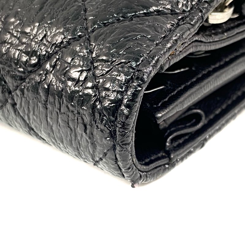 ☆ Chanel 香奈兒 Black Crinkled Leather Long Wallet No.17 黑色鄒紋皮革長銀包 - 257027857-10