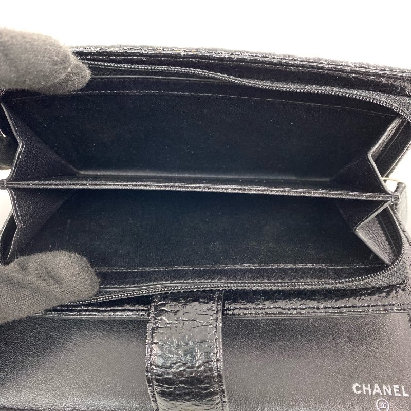 ☆ Chanel 香奈兒 Black Crinkled Leather Long Wallet No.17 黑色鄒紋皮革長銀包 - 257027857-20