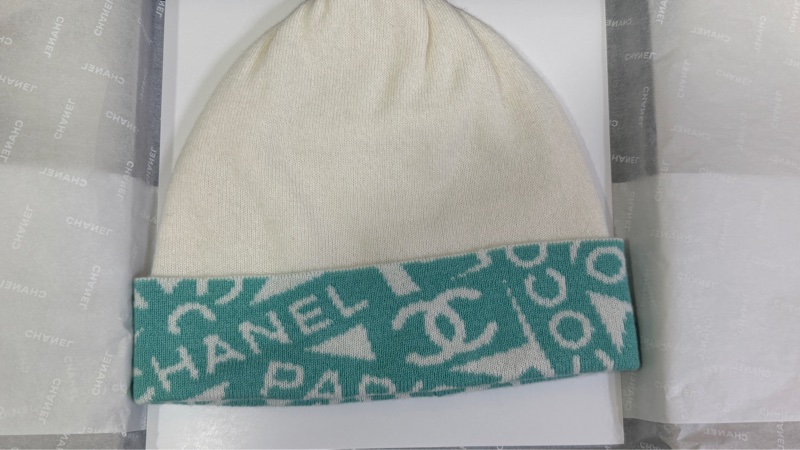 CHANEL 香奈兒 24c淺綠色薄款毛帽 冷帽-1