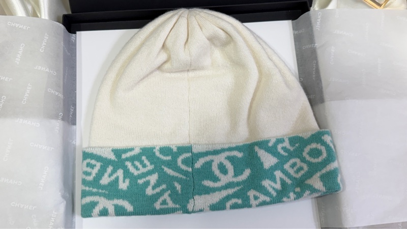CHANEL 香奈兒 24c淺綠色薄款毛帽 冷帽-2