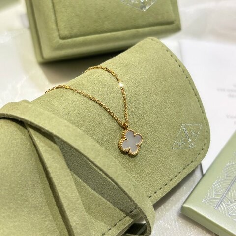 *SHIHNA名牌精品* 梵克雅寶 Sweet Alhambra 幸運草吊墜 18k黃金 小號 白色珍珠貝母