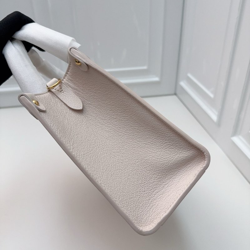 芯片款 路易威登/Louis Vuitton Lock Go顆粒牛皮 粉色叢林包手提托特包-3