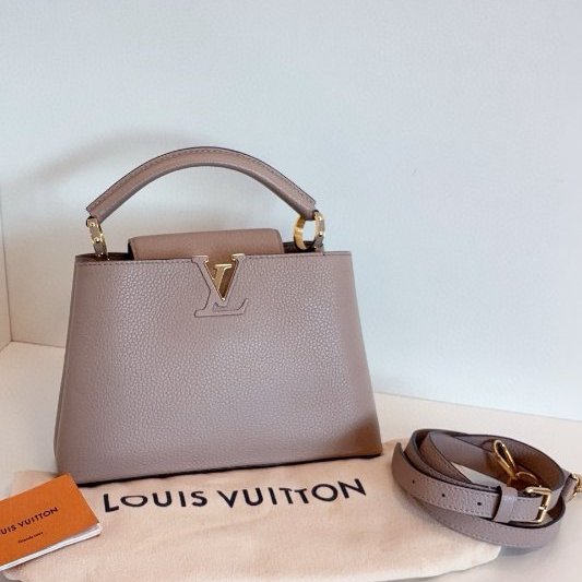 路易威登/Louis Vuitton Capucines BB 大象灰金扣小號 手提包-0