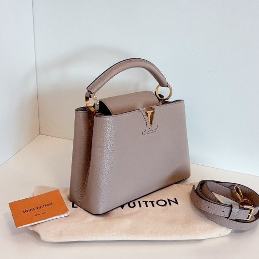 路易威登/Louis Vuitton Capucines BB 大象灰金扣小號 手提包-2