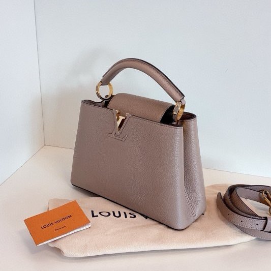 路易威登/Louis Vuitton Capucines BB 大象灰金扣小號 手提包-3