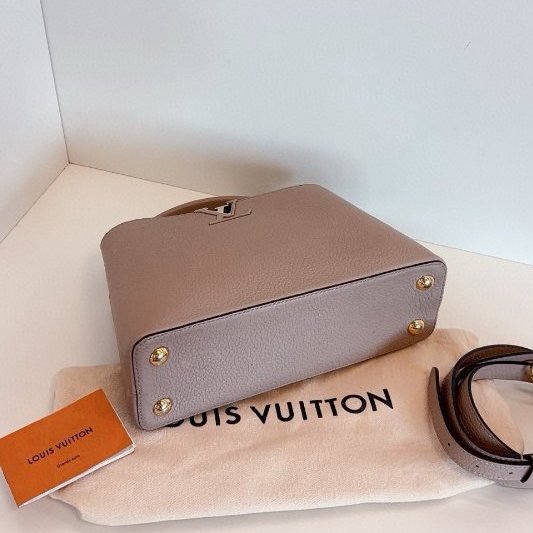 路易威登/Louis Vuitton Capucines BB 大象灰金扣小號 手提包-5