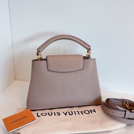 路易威登/Louis Vuitton Capucines BB 大象灰金扣小號 手提包-7