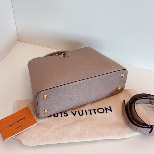 路易威登/Louis Vuitton Capucines BB 大象灰金扣小號 手提包-8