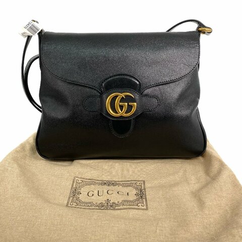 ☆ Gucci 古馳 Black Calfskin Shoulder Bag 黑色小牛皮肩背袋 - 257028629