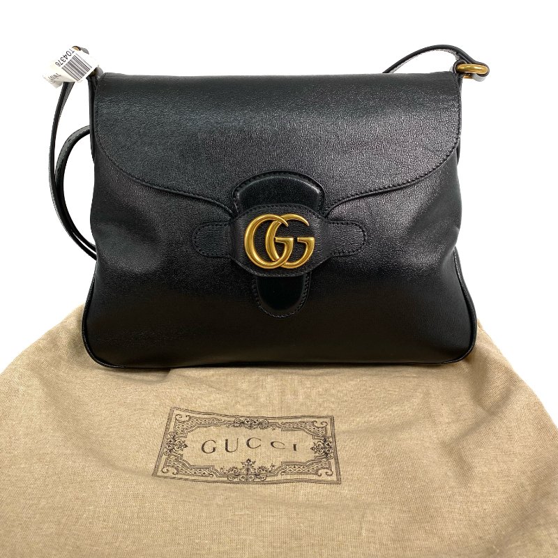 ☆ Gucci 古馳 Black Calfskin Shoulder Bag 黑色小牛皮肩背袋 - 257028629-0