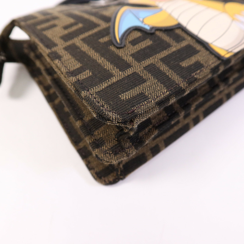 FENDI Jacquard/帆布Peekaboo I See UX-Cross銀扣手挽肩背兩用袋-12