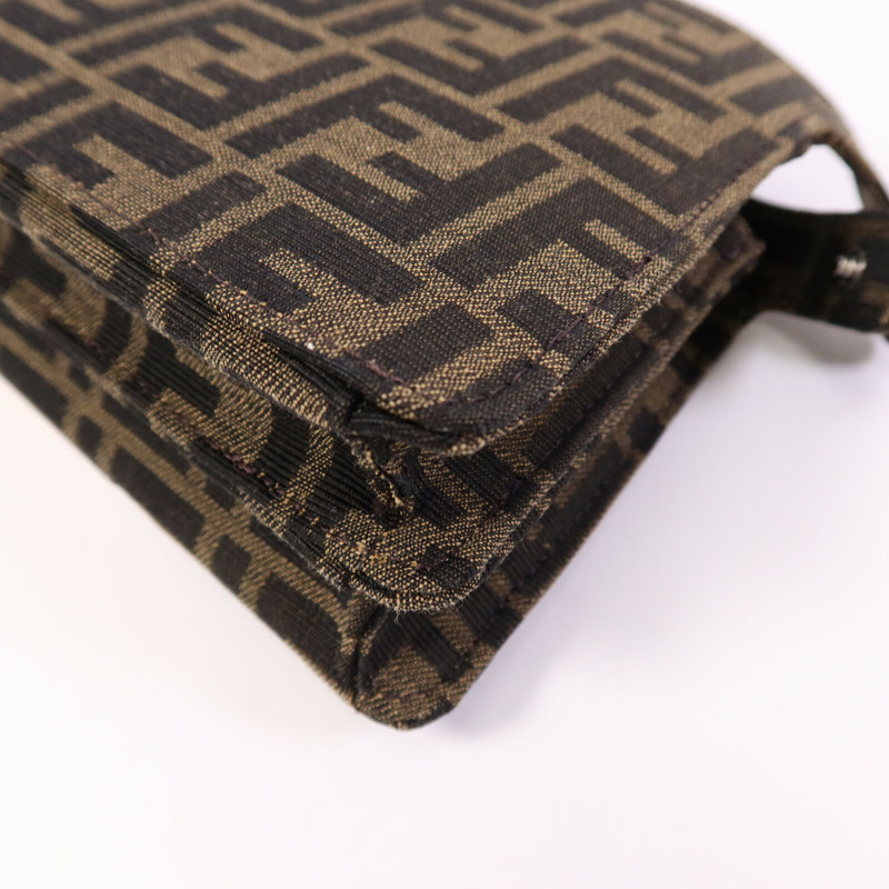 FENDI Jacquard/帆布Peekaboo I See UX-Cross銀扣手挽肩背兩用袋-13