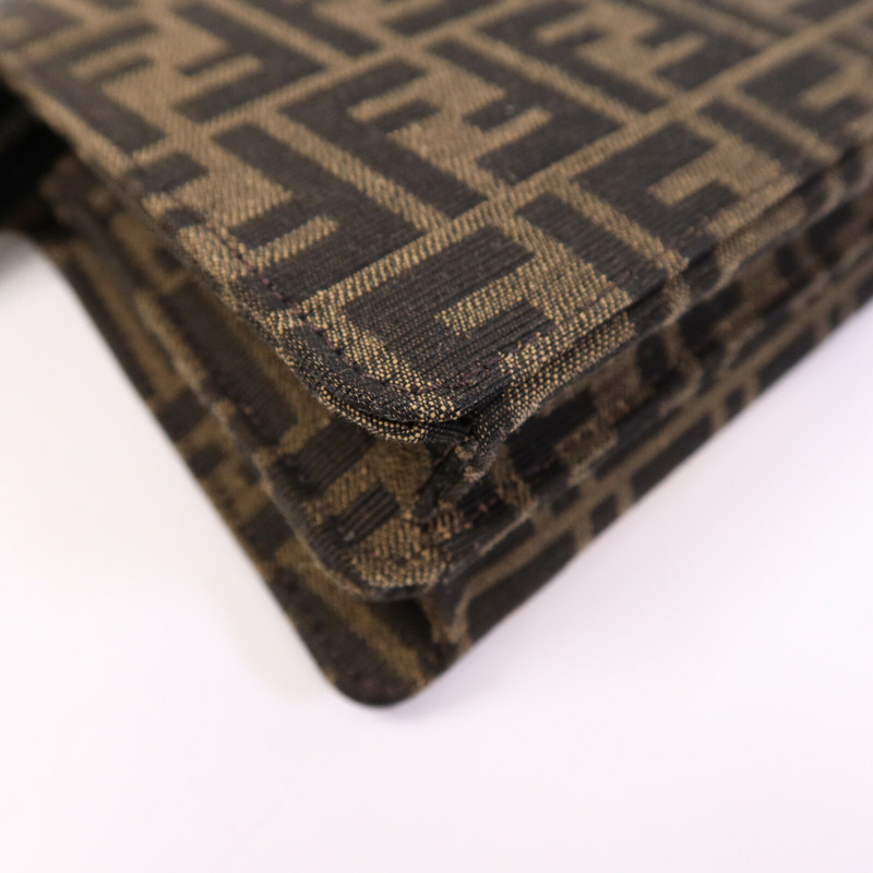 FENDI Jacquard/帆布Peekaboo I See UX-Cross銀扣手挽肩背兩用袋-14