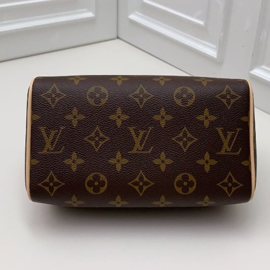 全新品 路易威登/Louis Vuitton 老花speedy20 米色肩帶芯片款-7
