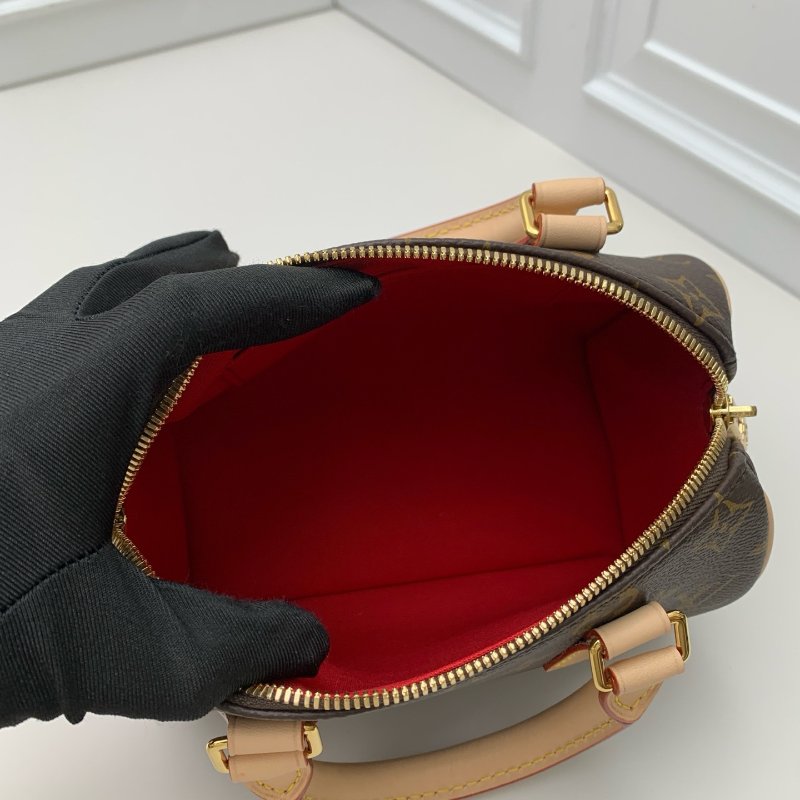 全新品 路易威登/Louis Vuitton 老花speedy20 米色肩帶芯片款-8