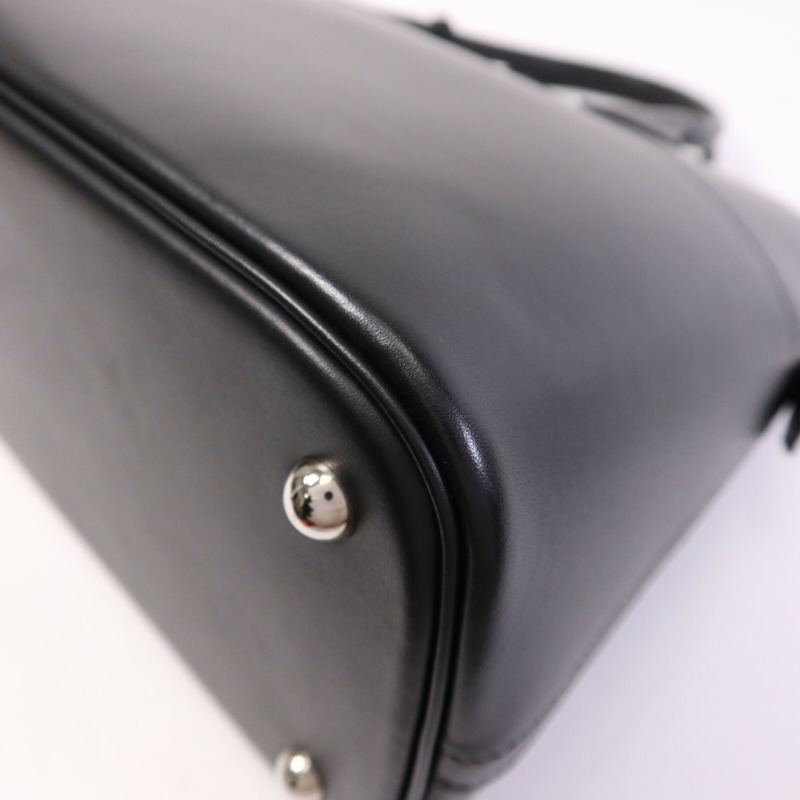 HERMES Box Calf皮革Bolide 37銀扣手挽肩背兩用袋Noir-10
