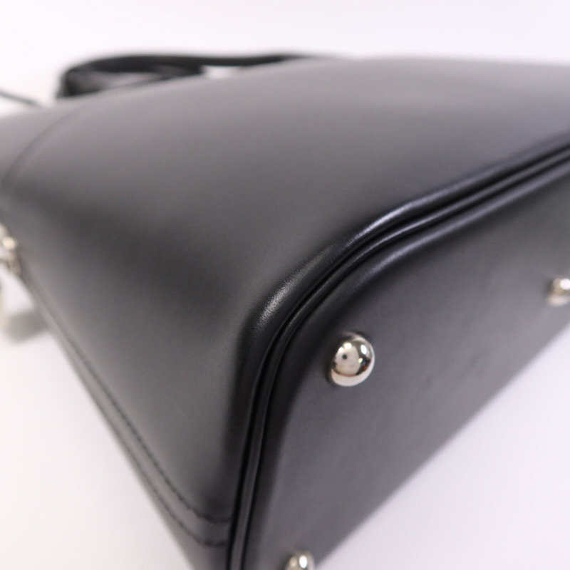 HERMES Box Calf皮革Bolide 37銀扣手挽肩背兩用袋Noir-11