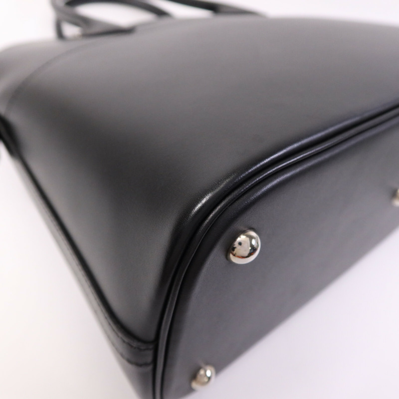 HERMES Box Calf皮革Bolide 37銀扣手挽肩背兩用袋Noir-13