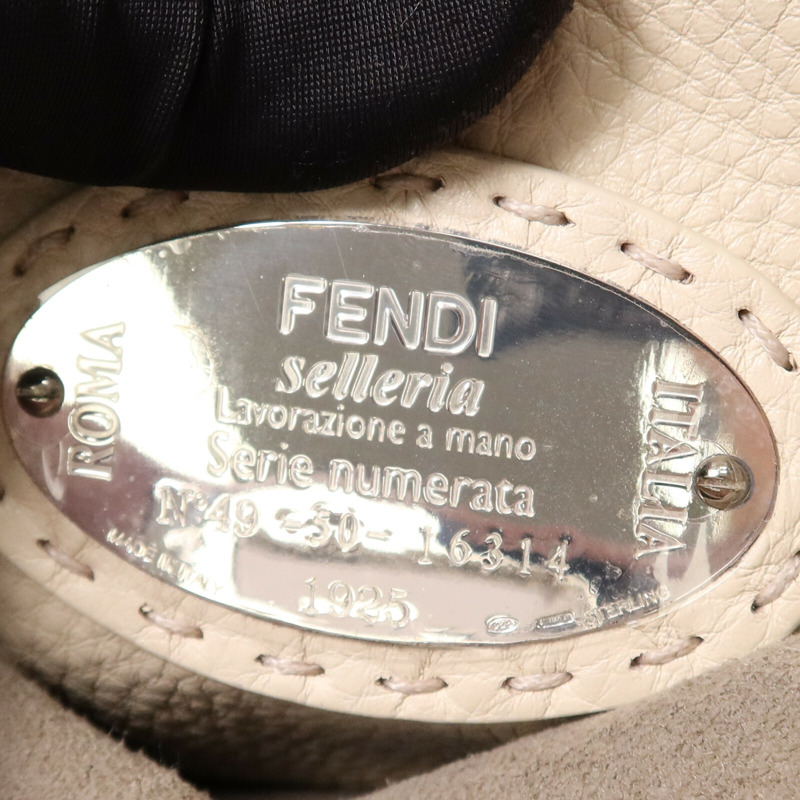 FENDI 牛皮皮革Peekaboo Medium銀扣手挽肩背兩用袋-7