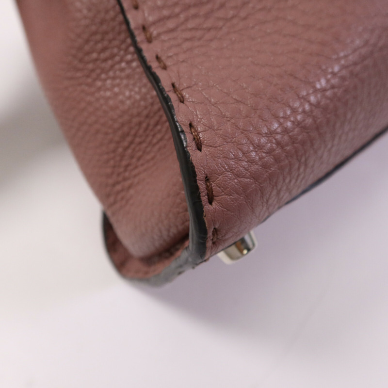 FENDI 牛皮皮革Peekaboo Medium銀扣手挽肩背兩用袋-15