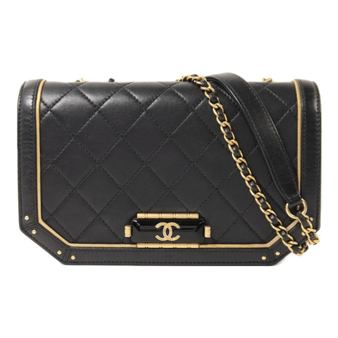 CHANEL 羊皮皮革Shoulder Bag金扣鏈帶肩背袋