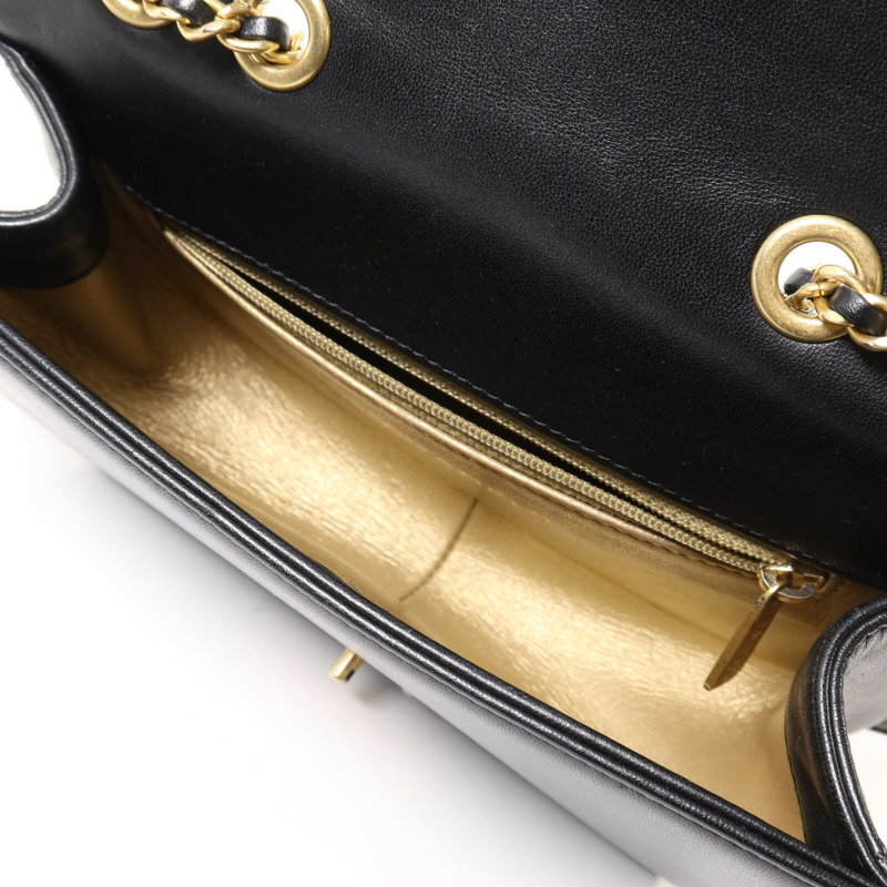 CHANEL 羊皮皮革Shoulder Bag金扣鏈帶肩背袋-4