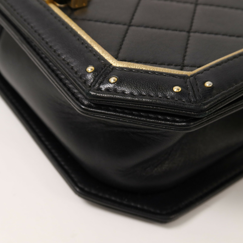 CHANEL 羊皮皮革Shoulder Bag金扣鏈帶肩背袋-11