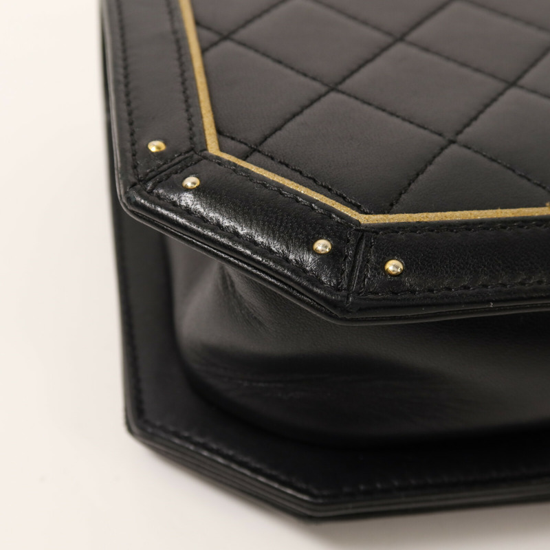 CHANEL 羊皮皮革Shoulder Bag金扣鏈帶肩背袋-12