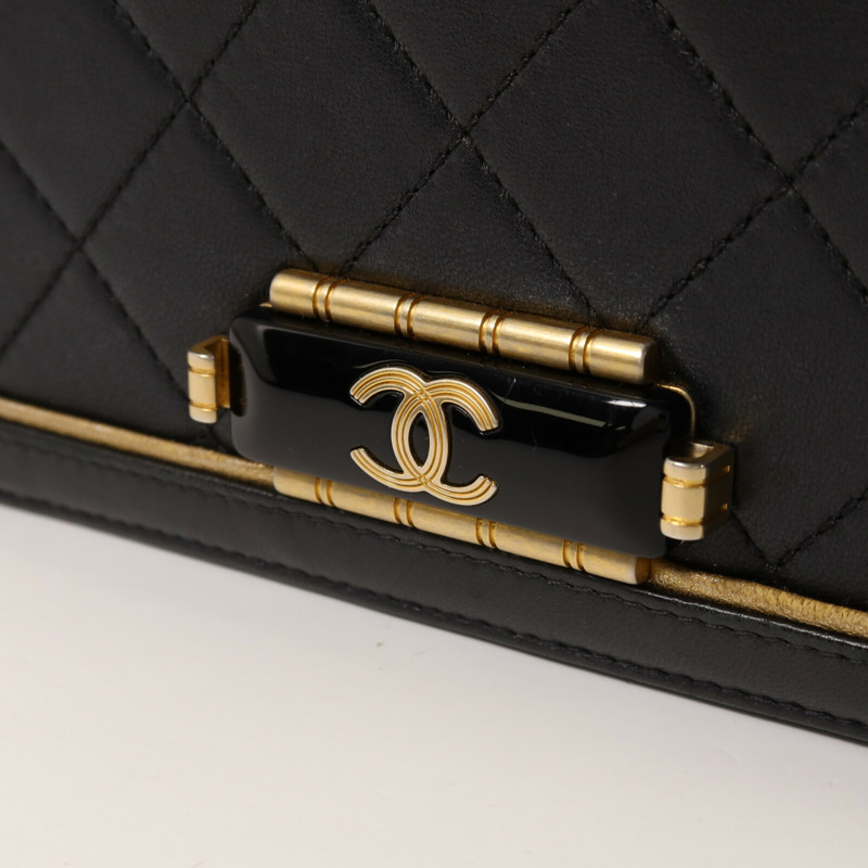 CHANEL 羊皮皮革Shoulder Bag金扣鏈帶肩背袋-14