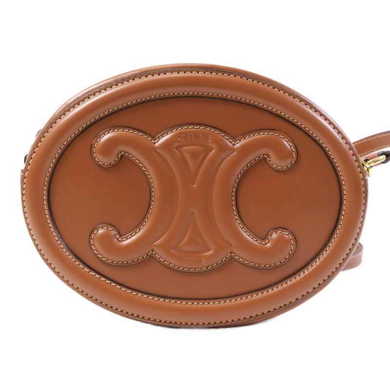 CELINE 牛皮皮革Cuir Triomphe Oval Bag金扣肩背袋-1