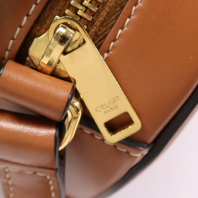 CELINE 牛皮皮革Cuir Triomphe Oval Bag金扣肩背袋-7